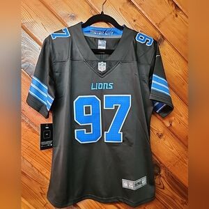 Ladies Detroit Lions Aidan Hutchinson #97 Nike Black Jersey